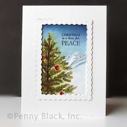 Penny Black Tree Sleigh Cling Stamp