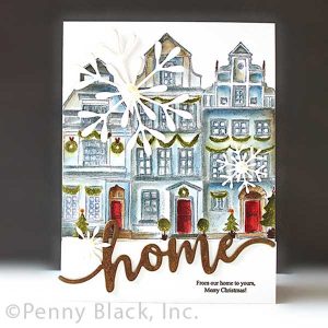 Penny Black Christmas Town Cling Stamp class=