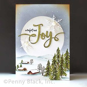 Penny Black Rural Winter Cling Stamp class=