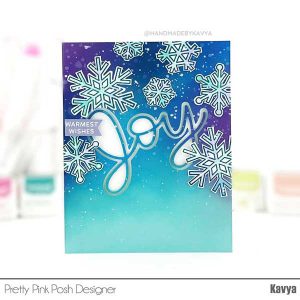 Pretty Pink Posh Snowflakes Stamp class=