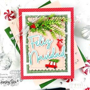 Honey Bee Stamps Postcard Holiday Add-On Dies class=