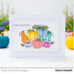 Pretty Pink Posh Autumn Pumpkins Stamp