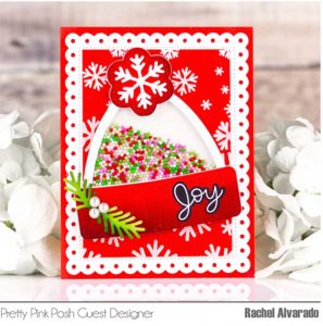 Pretty Pink Posh Cascading Snowflakes Stencil class=