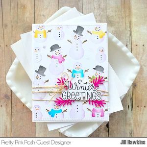 Pretty Pink Posh Layered Snowmen Stencils class=