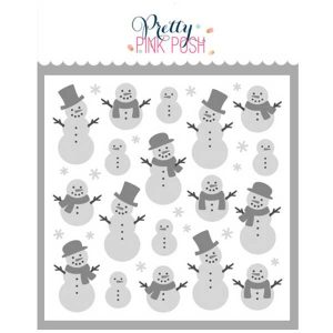 Pretty Pink Posh Layered Snowmen Stencils