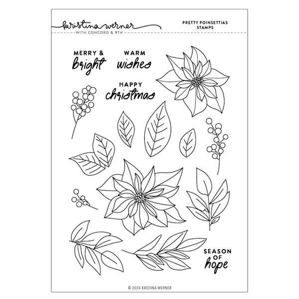 Concord &amp; 9th - Kristina Werner Pretty Poinsettias Stamp Set