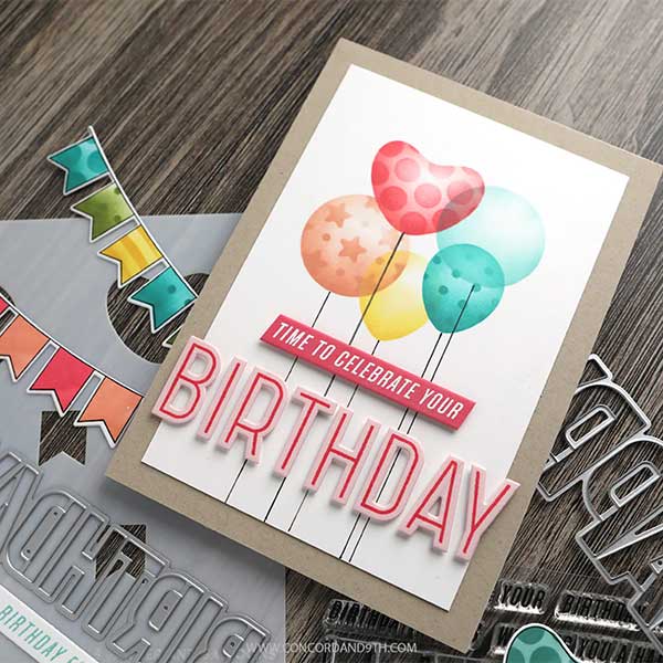 Concord &amp; 9th - Kristina Werner Happy Birthday Words Stamp Set