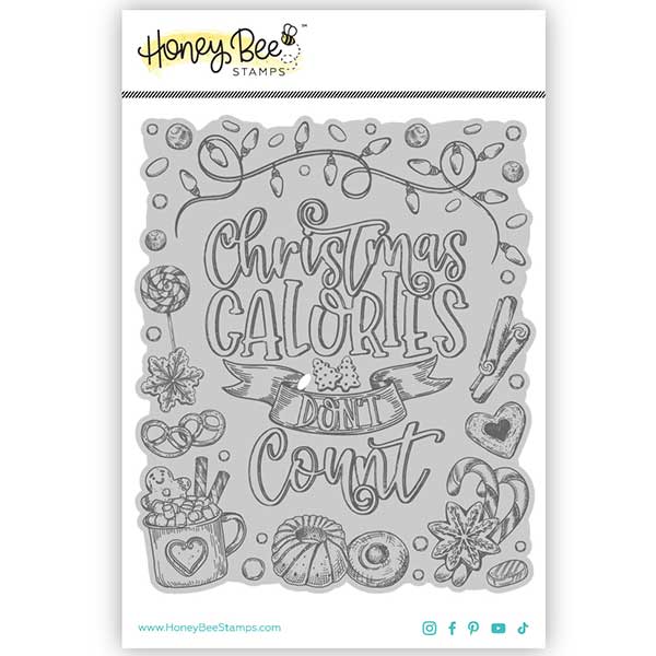 Honey Bee Stamps Christmas Calories Rubber Background Stamp