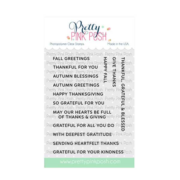 Pretty Pink Posh Sentiment Strips: Fall Stamp