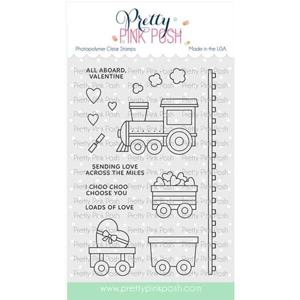 Pretty Pink Posh Valentine Train Stamp