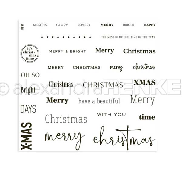 Alexandra Renke Merry &amp; Bright Christmas Time Stamp