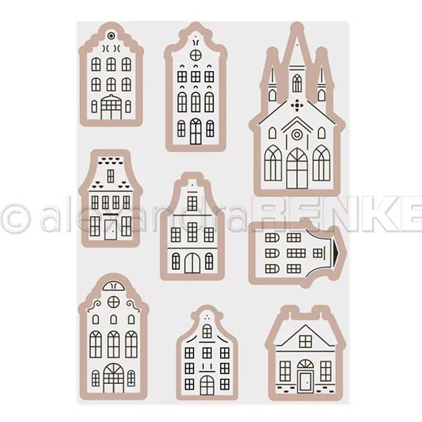 Alexandra Renke Small Town Houses Cut &amp; Emboss Folder