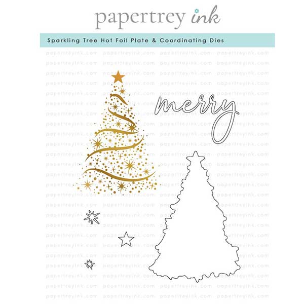 Papertrey Ink Sparkling Tree Hot Foil Plate with Coordinating Die