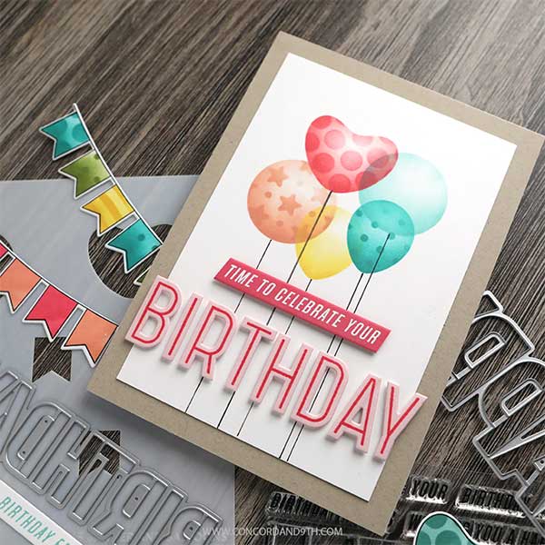 Concord &amp; 9th - Kristina Werner Banner and Balloons Stamp Set