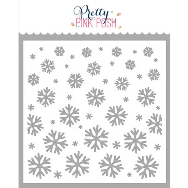 Pretty Pink Posh Cascading Snowflakes Stencil