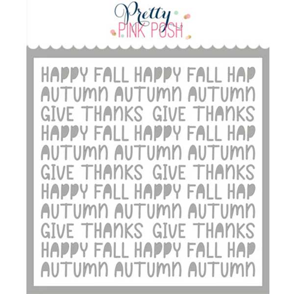 Pretty Pink Posh Fall Words Stencil