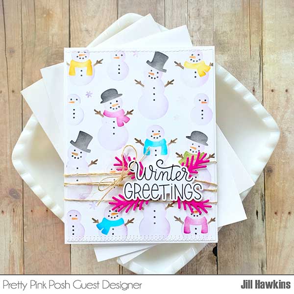 Pretty Pink Posh Layered Snowmen Stencils