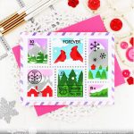 Waffle Flower Postage Collage Snowy Stencil