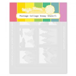 Waffle Flower Postage Collage Snowy Stencil