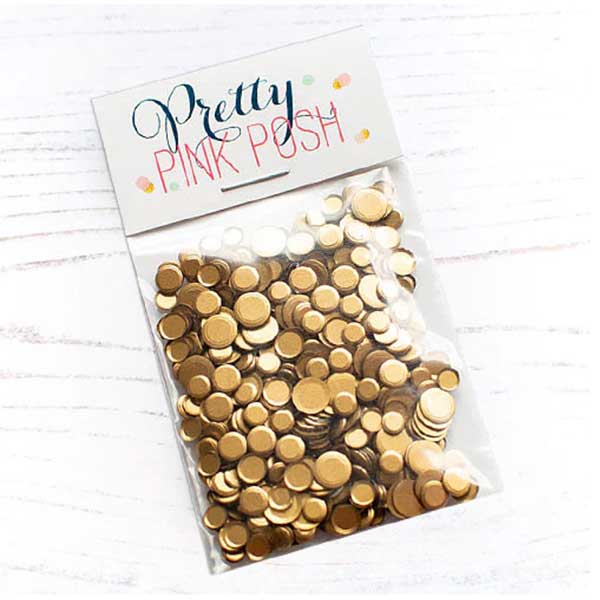 Pretty Pink Posh Matte Gold Confetti Mix