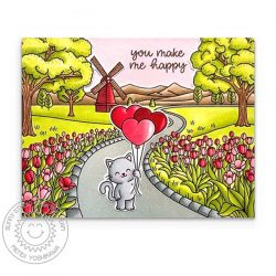 Sunny Studio Stamps Tulip Path Background Stamp