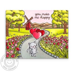 Sunny Studio Stamps Tulip Path Background Stamp class=