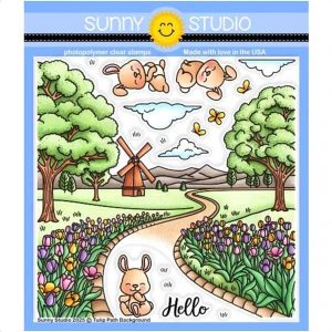 Sunny Studio Stamps Tulip Path Background Stamp