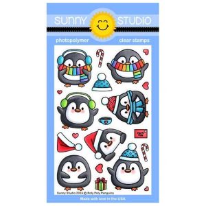 Sunny Studio Stamps Roly Poly Penguins Stamp