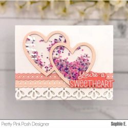 Pretty Pink Posh Double Heart Shaker Dies