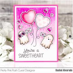 Pretty Pink Posh Heart Balloons Stamp Set