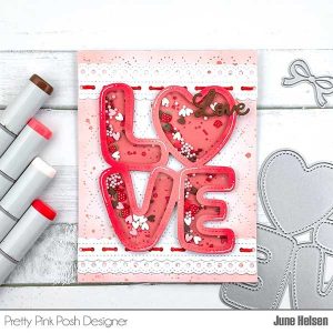 Pretty Pink Posh Love Word Shaker Dies class=