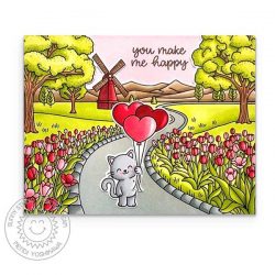 Sunny Studio Stamps Tulip Path Background Dies