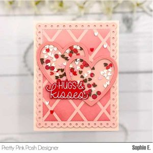 Pretty Pink Posh Diamond Grid Stencil class=