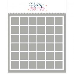 Pretty Pink Posh Square Grid Stencil