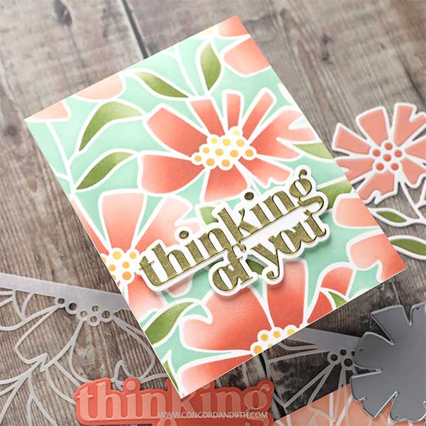 Concord &amp; 9th - Kristina Werner Cheerful Flowers Background Stamp