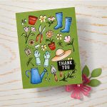 Hero Arts Gardening Tools & Flowers Clear Stamp Set