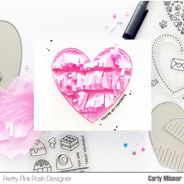 Pretty Pink Posh Fringe Heart Dies