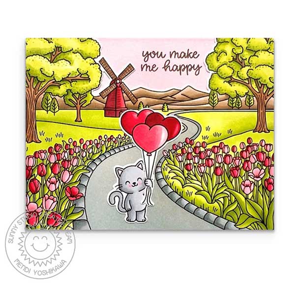 Sunny Studio Stamps Tulip Path Background Dies