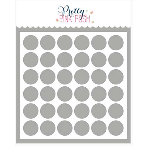 Pretty Pink Posh Circle Grid Stencil