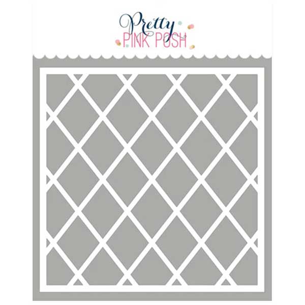 Pretty Pink Posh Diamond Grid Stencil