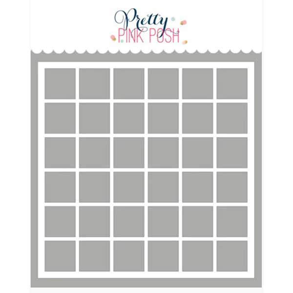 Pretty Pink Posh Square Grid Stencil