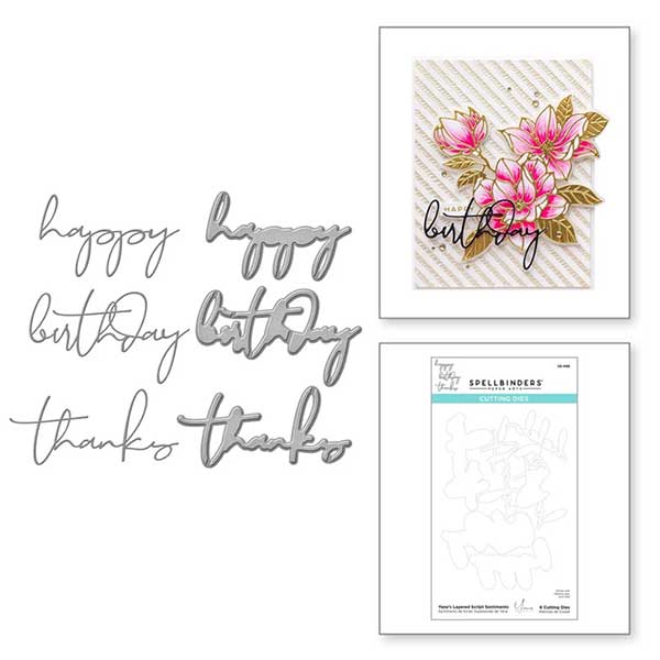 Spellbinders Yana Layered Script Sentiments Dies