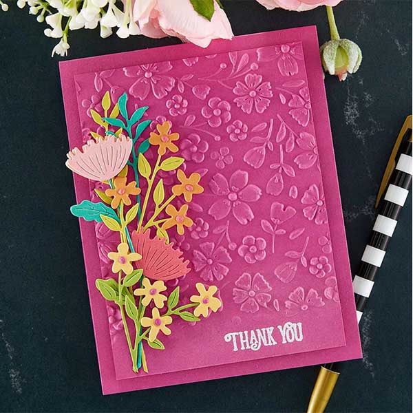 Spellbinders Flower Frenzy 3D Embossing Folder