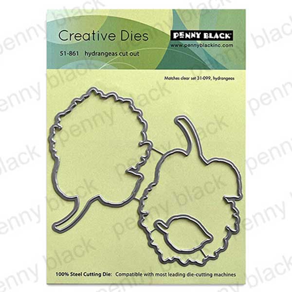 Penny Black Hydrangeas cut out (metal dies)