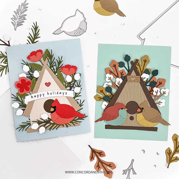 Concord &amp; 9th Birdhouse Blossoms Embossing Folder