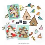 Concord & 9th Birdhouse Blossoms Embossing Folder