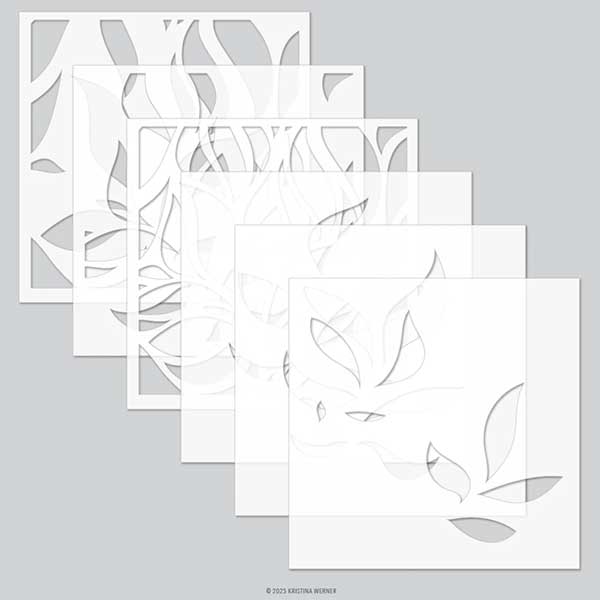 Concord &amp; 9th - Kristina Werner Long Line Leaves Stencil Pack