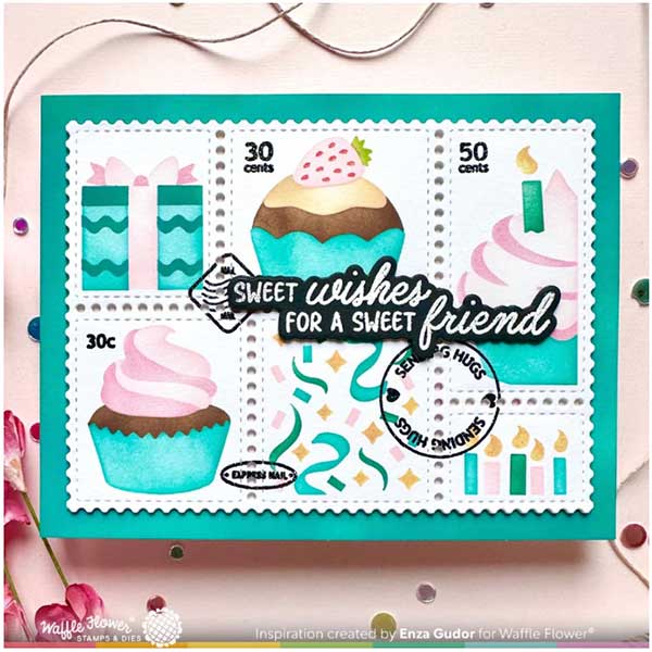 Waffle Flower Hey Cupcake Sentiments Matching Die