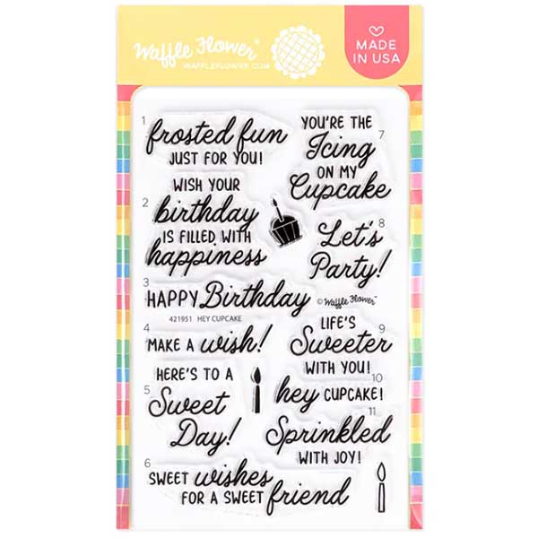 Waffle Flower Hey Cupcake Sentiments Matching Die
