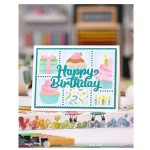 Waffle Flower Happy Birthday Script Word Die